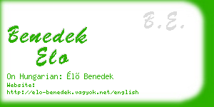 benedek elo business card